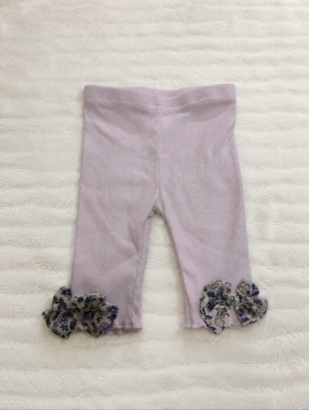 size 6/9M baby girls rib bow leggings